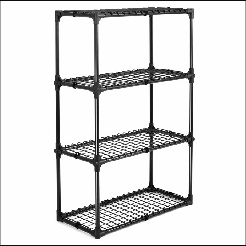 Versatile 4-Shelf Wire Rack with Protective Cover for Organized Storage, 45" H x 29" W x 14" D