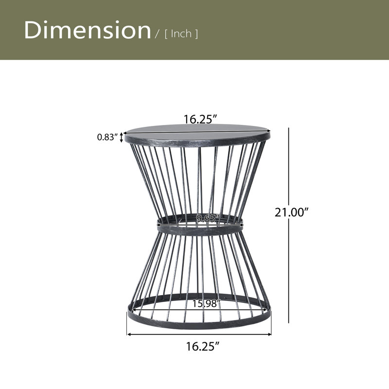16" SIDE TABLE, Black