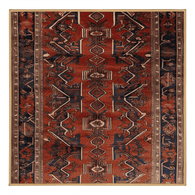 Tapis brun lavable à la machine, Carré 3 pi