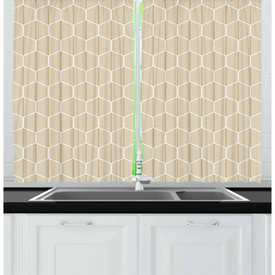 Geometric Tailored Kitchen Curtain