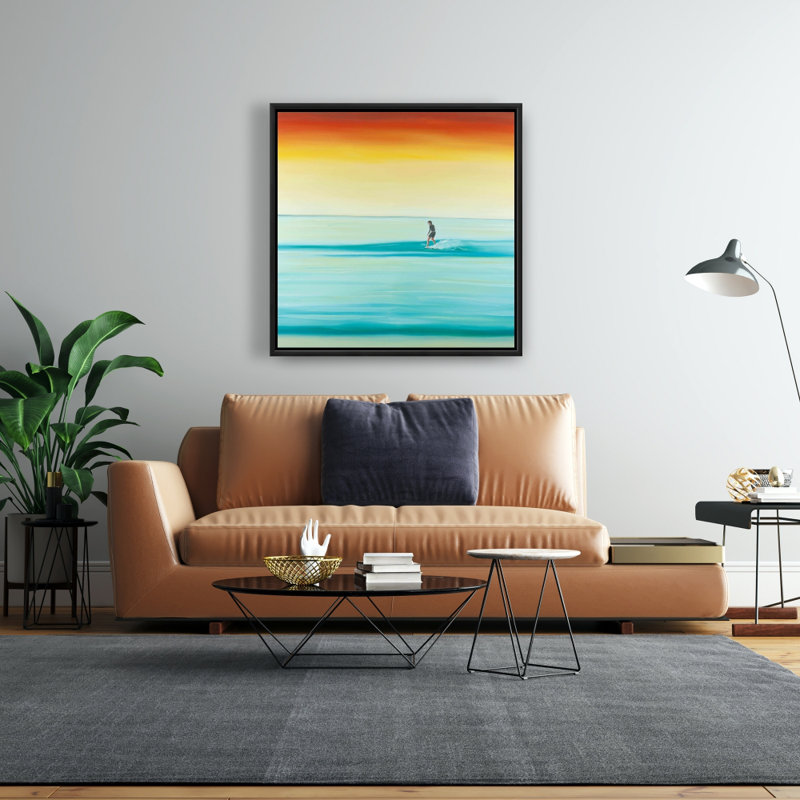 Scenic Coastal Hobbies | A Surfer by Dawn Framed Canvas Decor
