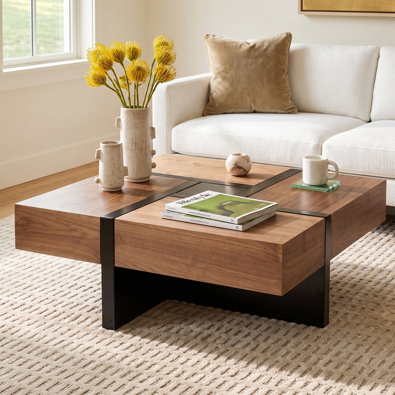 Elka Storage Coffee Table, Brown/Black