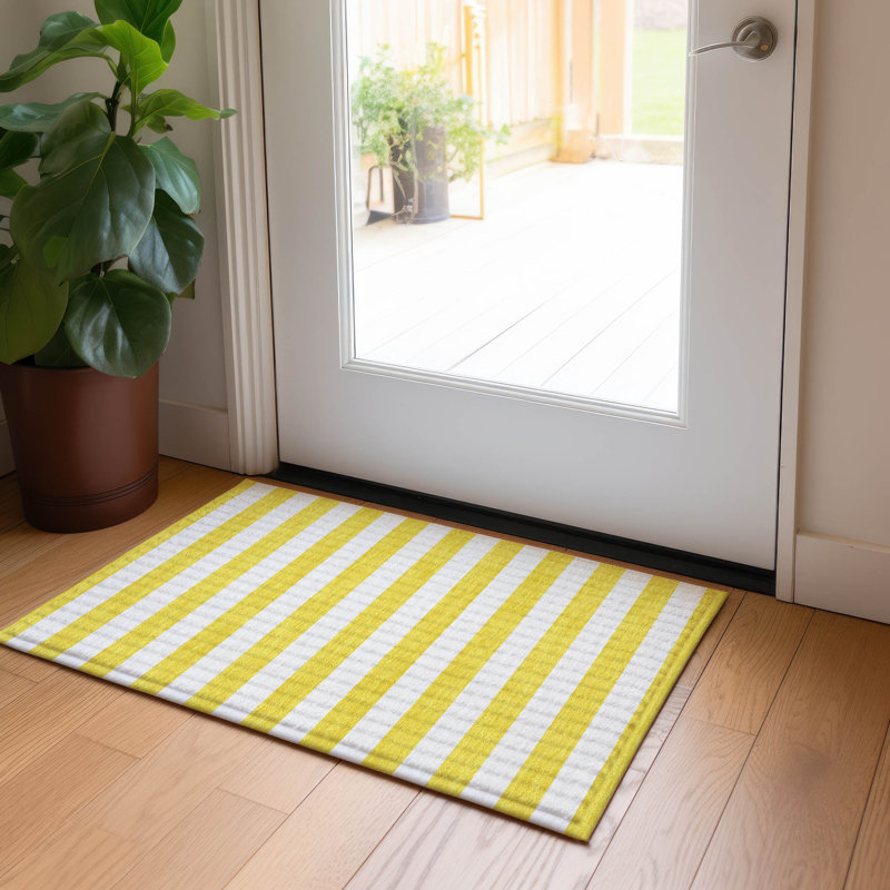 Kinslee Washable Striped Indoor / Outdoor Rug, Rectangle 1'8" x 2'6"