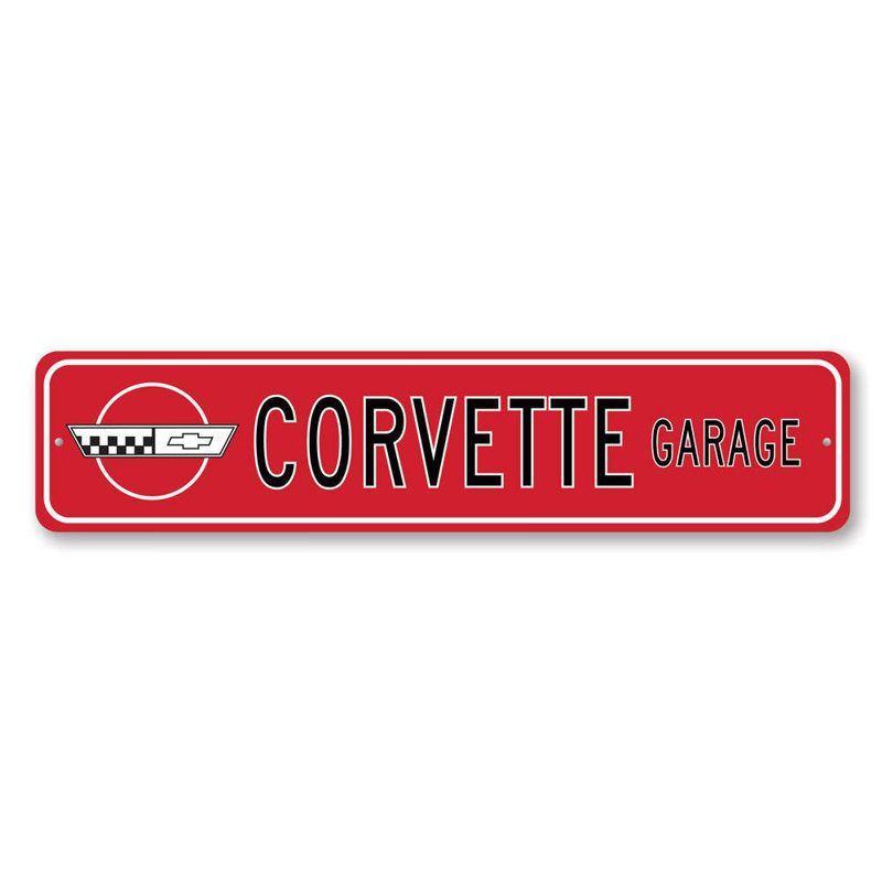 Plaque Chevy Corvette, H 6 po x l 24 po x P 0,06 po
