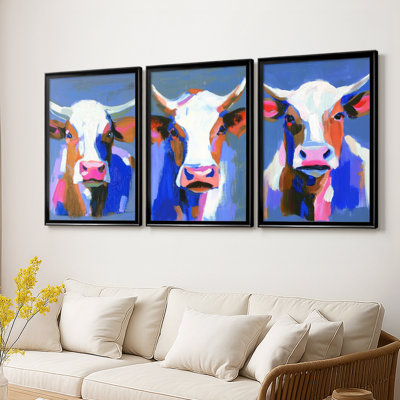 ANIMALS Series CCCXLV  -Custom Framed  Wrapped Gallery Canvas - 3 Pieces