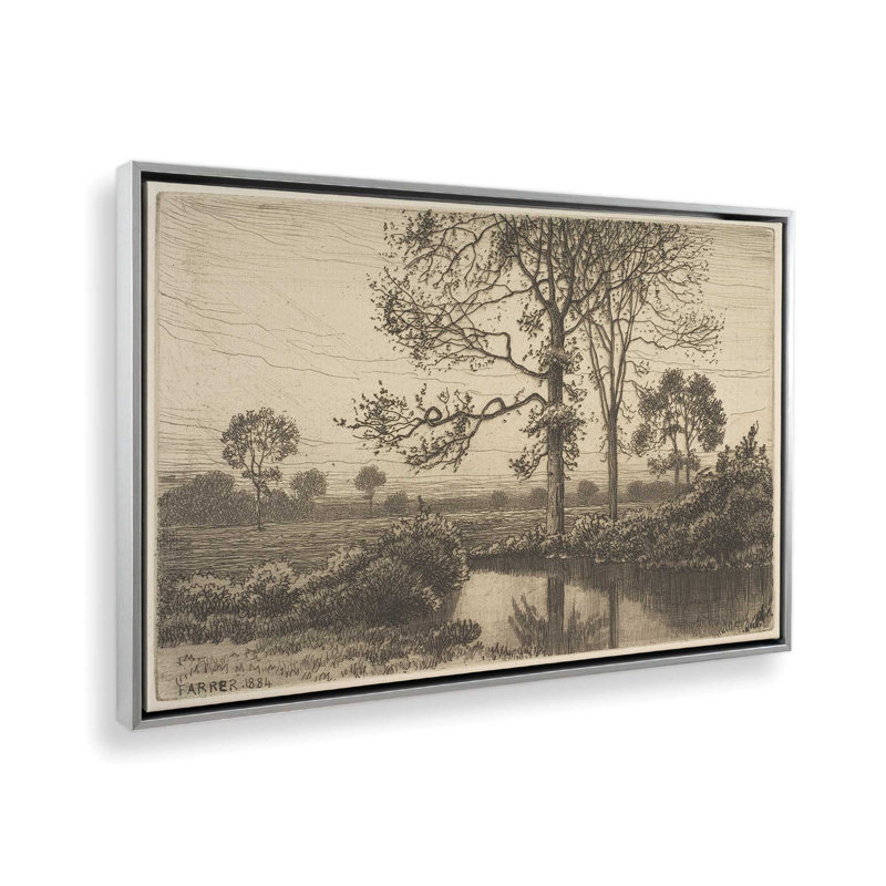 «Autumn's Gray and Melancholy 1884» par Stellar Design Studio, reproduction d'art, H 13,5 po x l 19,5 po, Argent