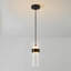 Luminaire suspendu à DEL haut / bas intégré noir mat 9 pi avec abat-jour en verre transparent Jessica