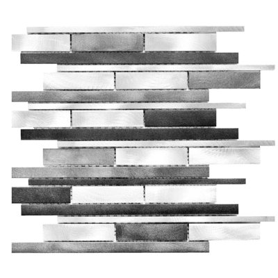 Carreau de mosaïque murale en métal brossé 1 "x 3" Mason