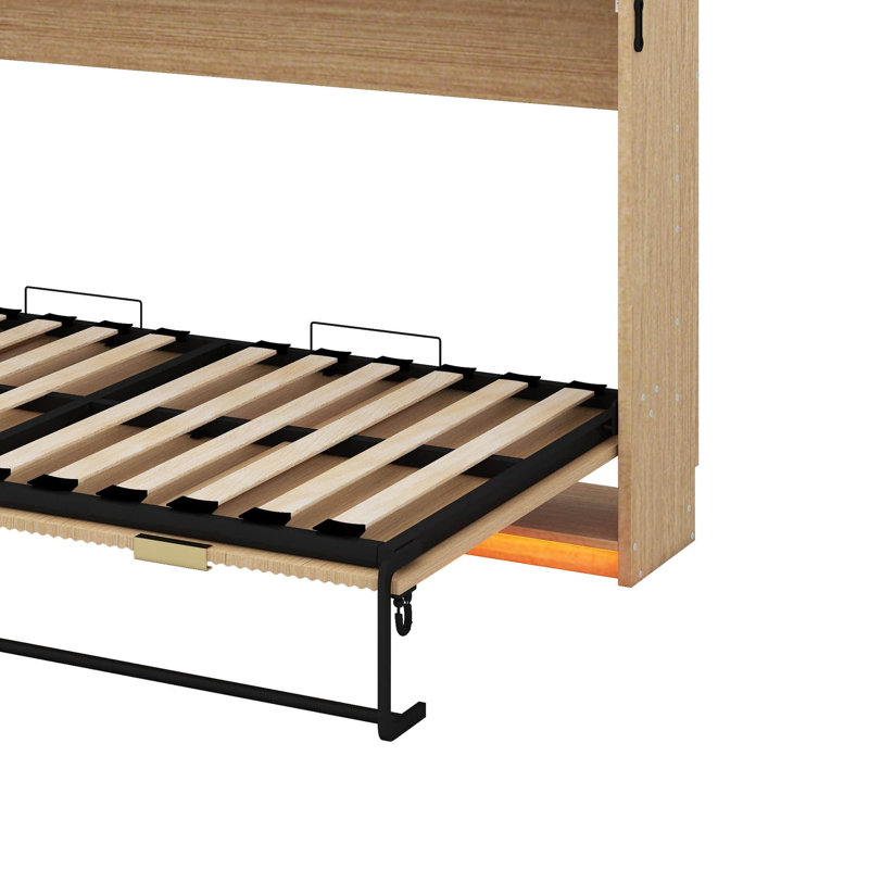 Lit escamotable simple de taille XL avec DEL
