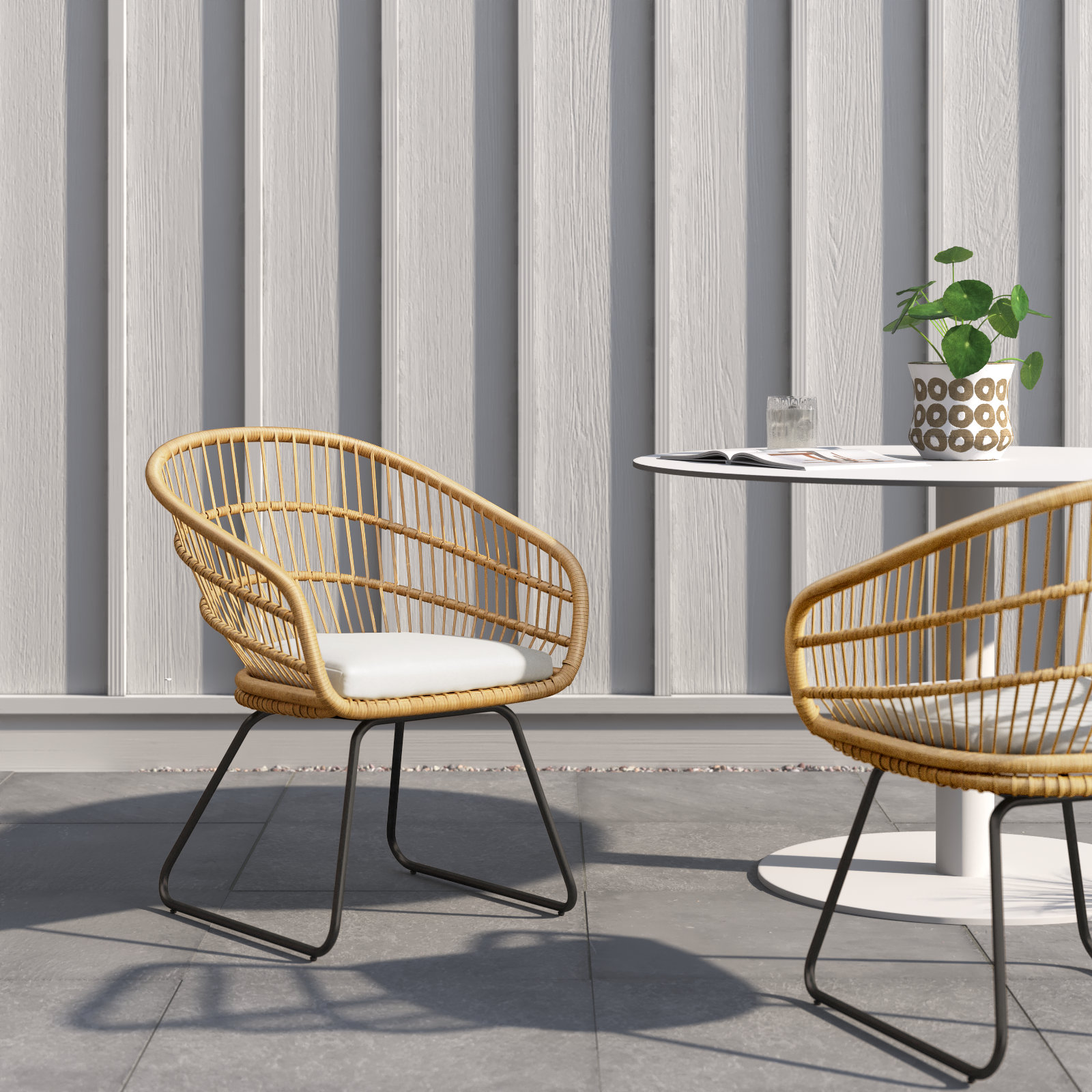 Woven best sale patio chairs