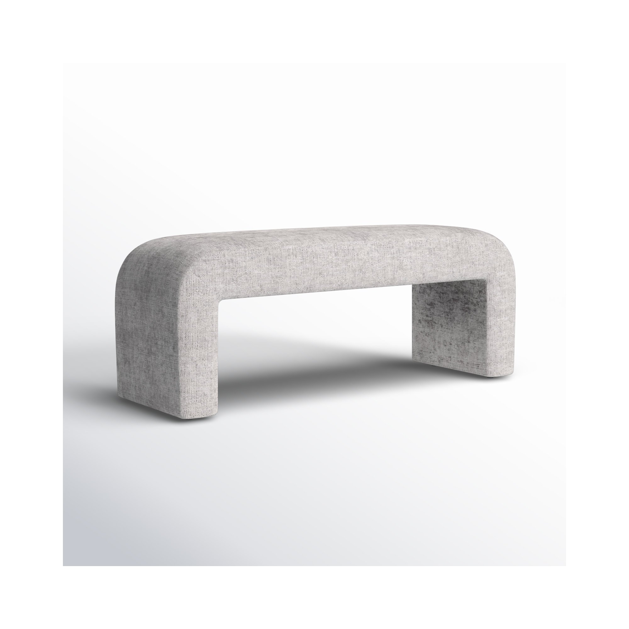 Diedrick Bench, Gwen Gray Microsuede, 19" H x 48" W x 19" D