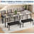 43'' Dining Table Set for 4, Wooden Kitchen Table with Upholstered Bench & 2 Cushion Chairs, Industrial Dinette Set for Studio, Kitchen, Dining Room, Apartment, Gray-1739586999