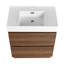 Meuble-lavabo de 30 po avec lavabo simple. Armoire encastrée moderne à deux tiroirs. Bois d'ingénierie autoportant, brun. Caractéristique lumineuse - armoire autoportante 2 tiroirs brun bois contemporain-626965514-626965516