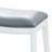 30" Bar Height Saddle Stool, White Finish, Gray Leather Seat-1425880083