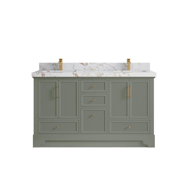 Alys 60" Double Bathroom Vanity with Top (Knobs Option)