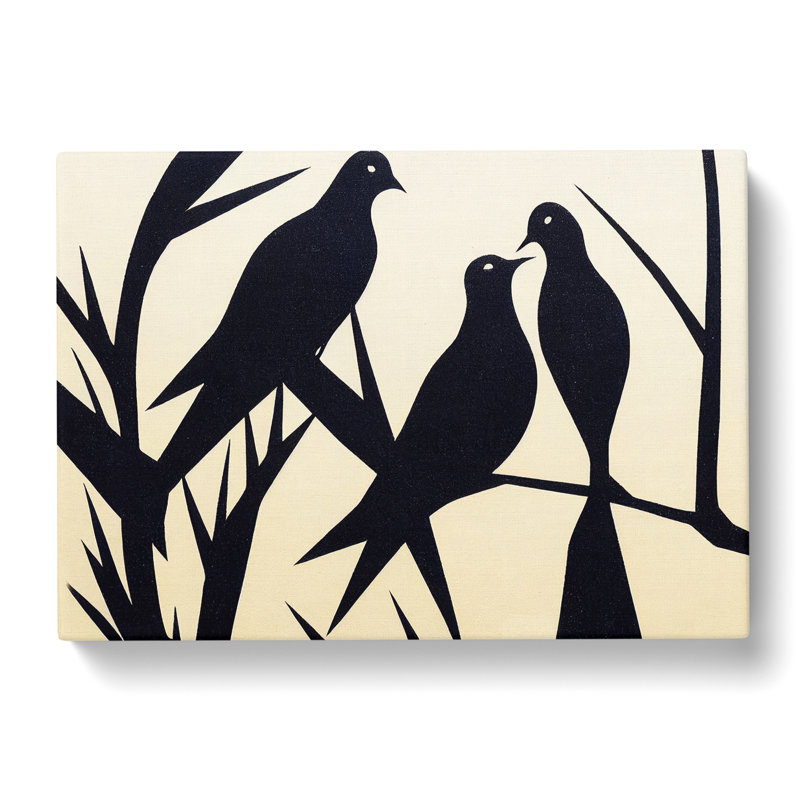 Spirited Dove Birds Abstract - Wrapped Canvas, 40cm H x 60cm W x 3cm D
