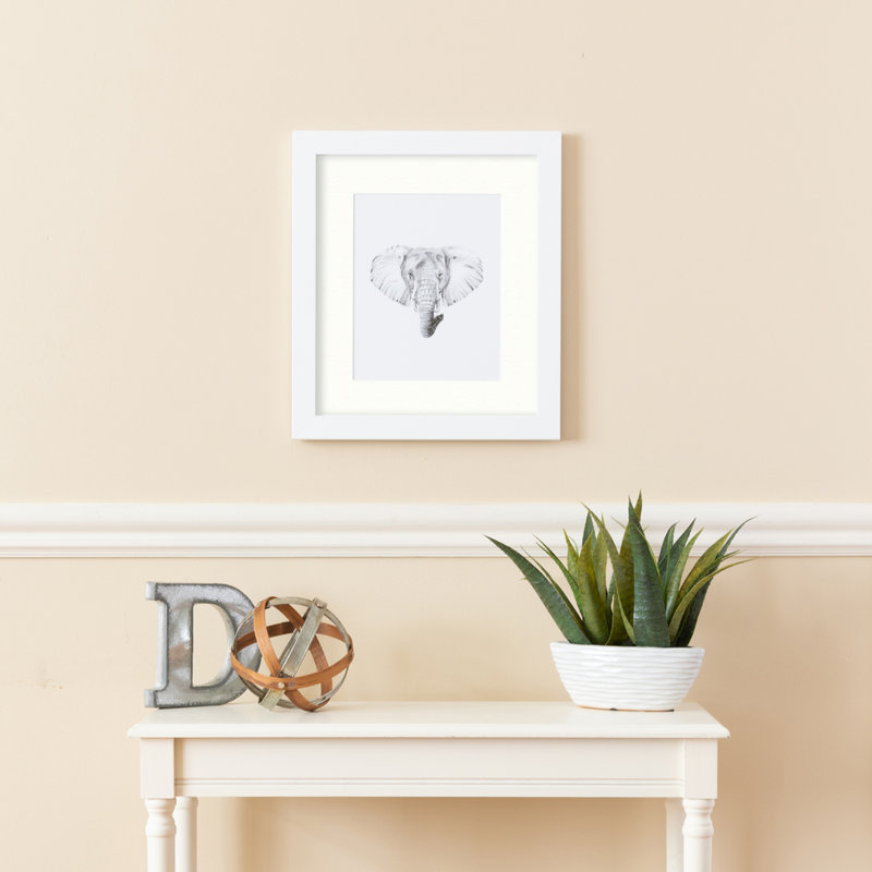 Satin White Wood Picture Frame with Porcelain Mat