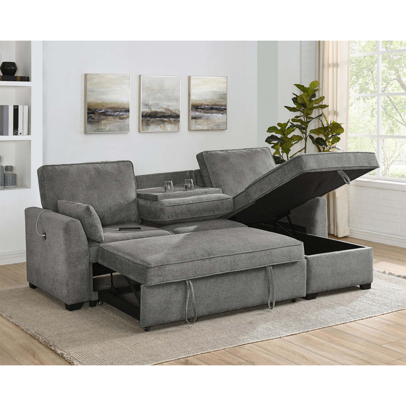 Fabric With Square Arms Sofa, Gray Fabric