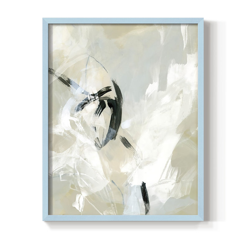 Scribble Veil II, reproduction encadrée - bois massif, Cadre simple bleu, H 10 po x l 8 po