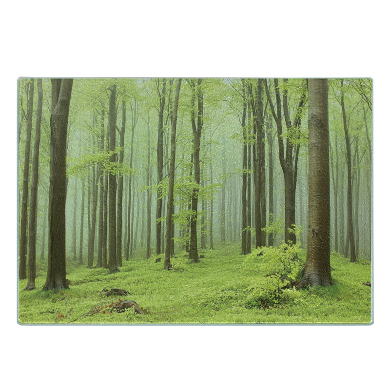 Planche à découper en verre trempé Ambesonne Forest Misty Spring