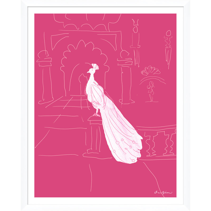 Delhi In Green Giclee Print by Dana Gibson, White/Pink