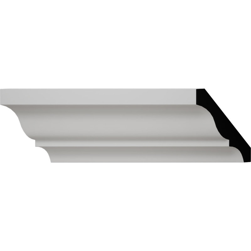 WM51 - H 3 5/8 po x P 1 29/32 po x F 3 1/4 po x L 96 po, moulure couronnée en PVC TrueCraft, blanc