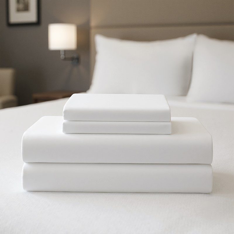 4-Piece Premium Cotton Rich Sheet Set, White, Queen Sheet Set