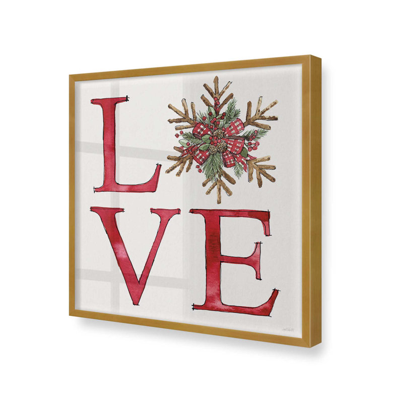 Impression de vacances «Holiday Love», H 17,75 po x l 17,75 po, Cadre simple en or poli, bois massif