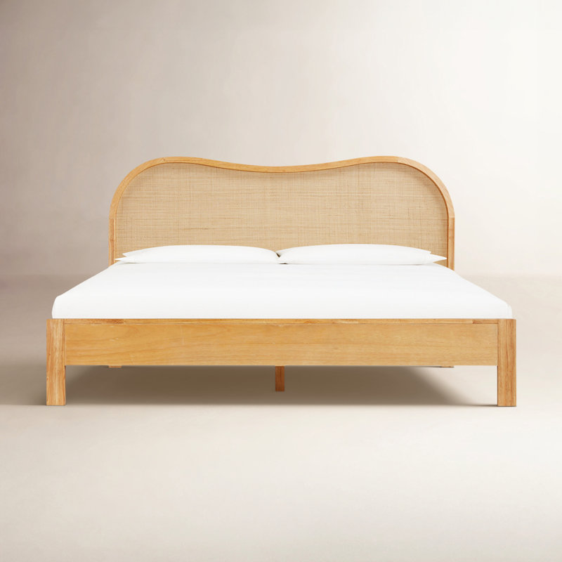 Tourmaline Natural Wood & Rattan Wavy Bed, King