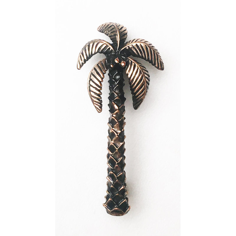 Bronze Palm Tree Coastal Bar Pull with Mounting Hardware