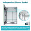50mm W 70mm H Medicine Cabinet Mirror 3 Adjustable