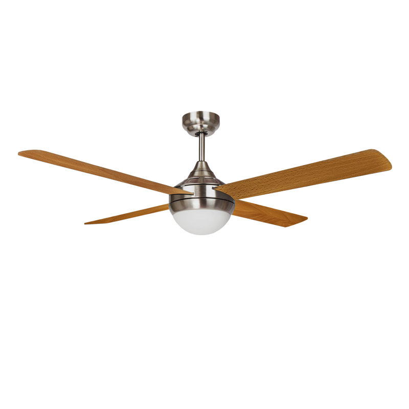 Bingaman 132cm Ceiling Fan with LED Lights, Nickel