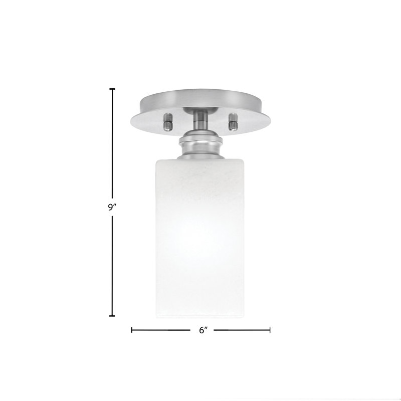 Verre semi-encastré carré en marbre blanc 3,5 po Edge, Nickel brossé
