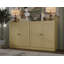 Buffet 100% bois massif 64 po avec portes Shaker, 4 tiroirs et tablettes réglables-557151369