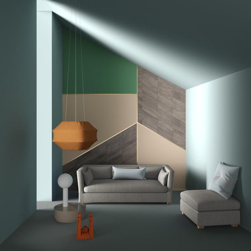 Canapé Rivington, Lin à tissage carré argenté, H 31 po x l 108 po x P 37 po, Patiné