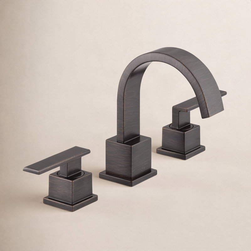 Robinet de salle de bain à 3 trous et 2 poignées avec ensemble de drain Delta Vero, Bronze frotté à l'huile