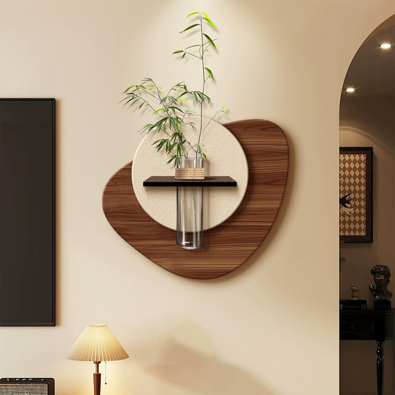 Art mural grès forme noix et brun libre, H 20,87 po x l 23,62 po