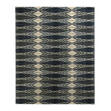 Scandinavian Hand Knotted Wool Geometric Area Rug