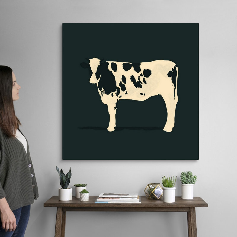 Art mural raffiné Holstein IV, H 36 po x l 36 po x P 1 po, Toile tendue
