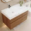 Meuble-lavabo flottant moderne avec plateau en pierre frittée sans soudure et lavabo en céramique
