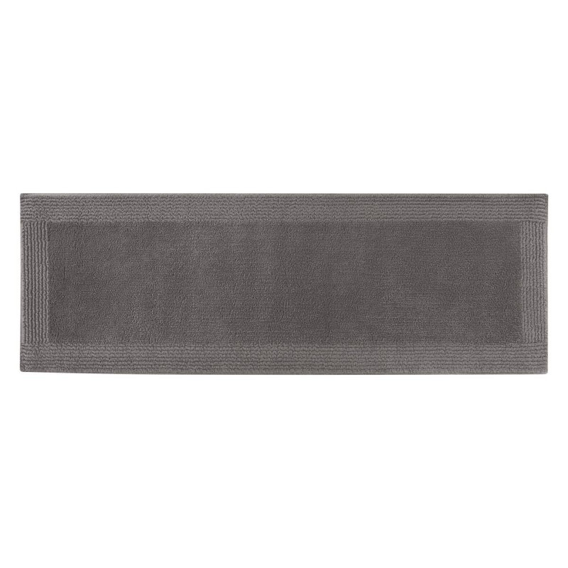1 PCS 24X60" 100% Cotton Tufted 3000 GSM Reversible Bath Rug Charcoal, Runner 2' x 5', Charcoal