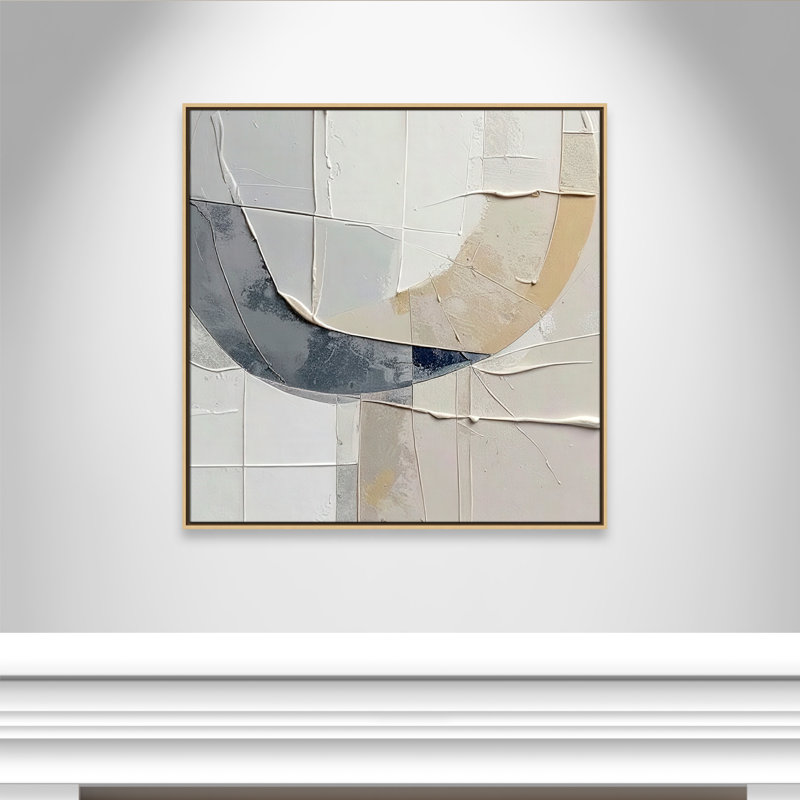 Plastered III Print by Alonza Saunders, Framed Canvas, Natural Floater, 37.5'' W x 37.5'' H