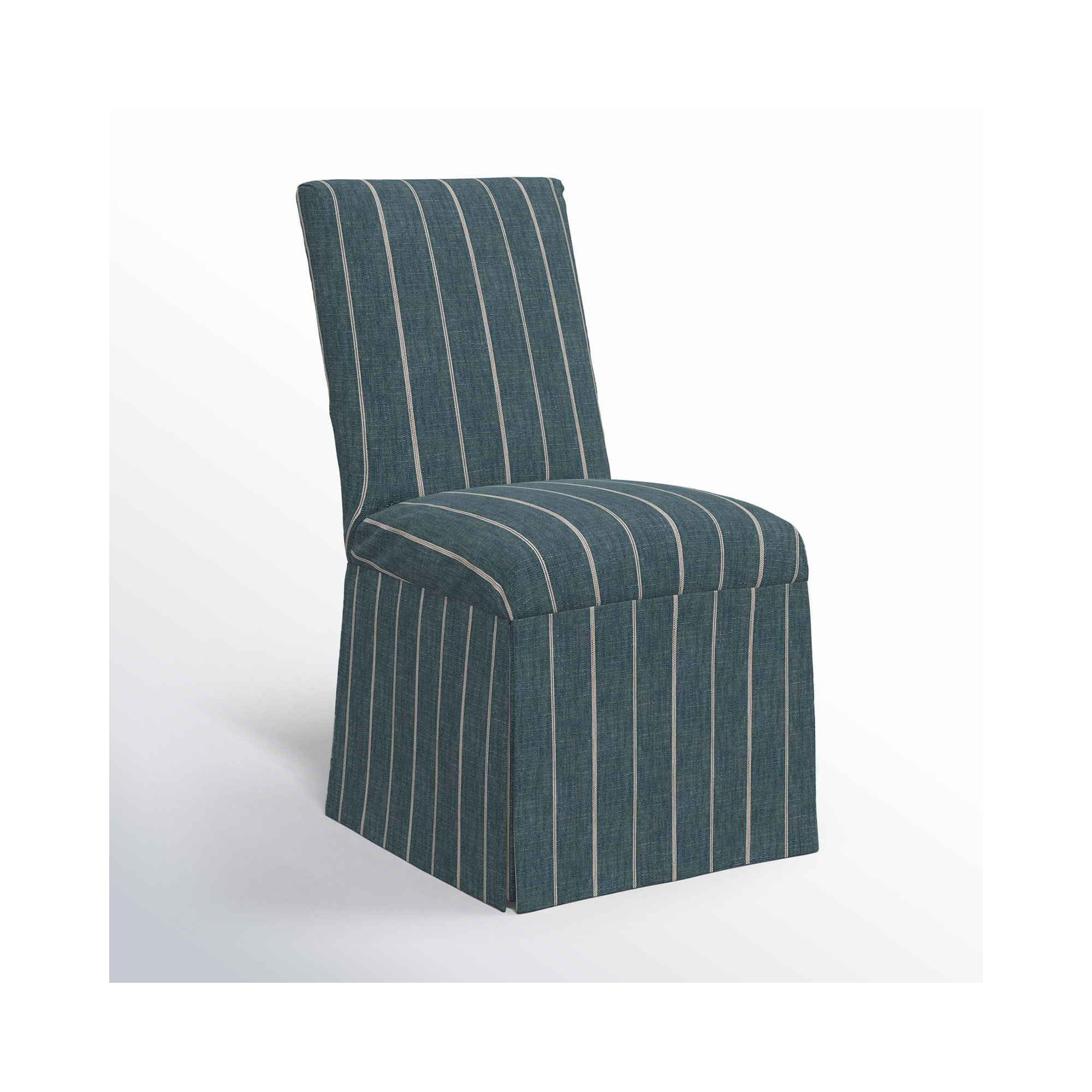 Ivanka Upholstered Parsons Chair, Fritz Indigo Stripe