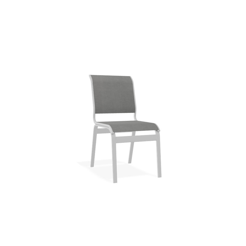 Chaise d'appoint de salle à manger Hiraku, Alliage Sunbrella®, Blanc texturé