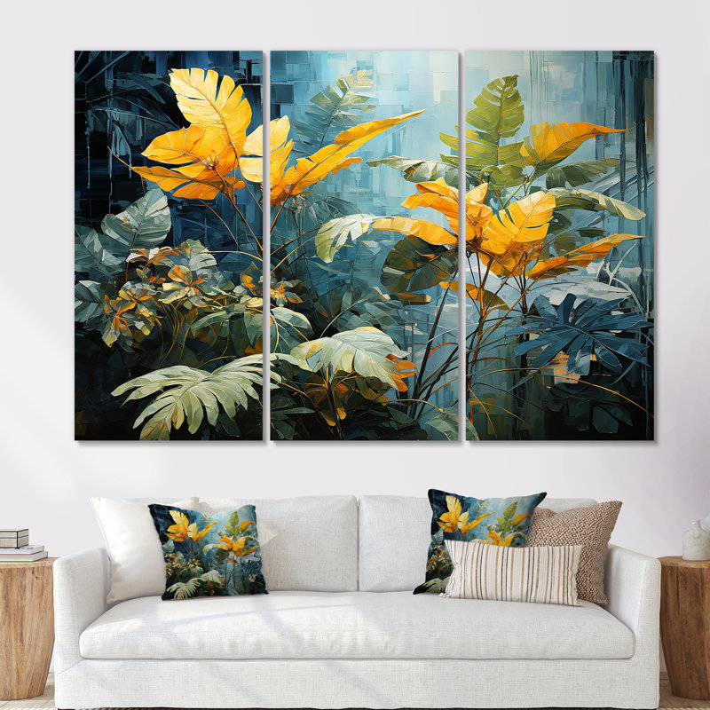Sons de la jungle II - ensemble d'art sur toile Jungle, Toile tendue, H 40 po x l 60 po x P 1 po
