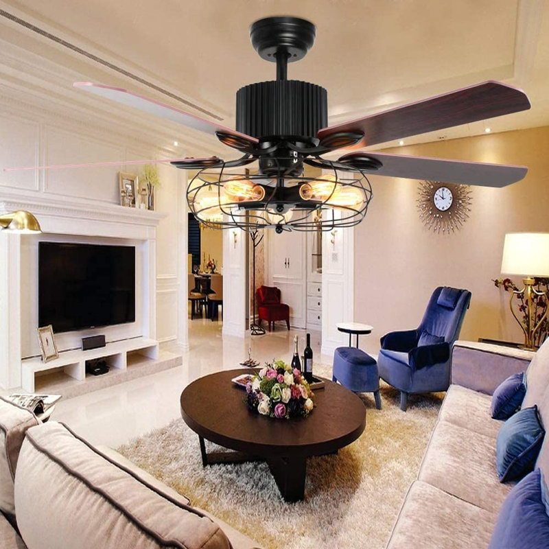 Ventilateur de plafond standard à 5 pales de 52 po avec télécommande Theiss