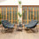 4 Piece Patio Furniture Conversation Set with Cushions, Grey