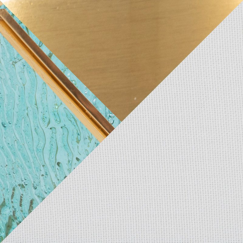 Geo Table Lamp - Set of 2, Gold/Teal