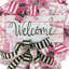 Couronne en maille 18 po Welcome Flamingo