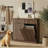 Double Tilt-Out Trash Cabinet, Laundry Hamper Cabinet with 2 Drawers,Wave-Textured Front,Walnut